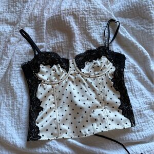 Polka Dot Lace Trim Camisole